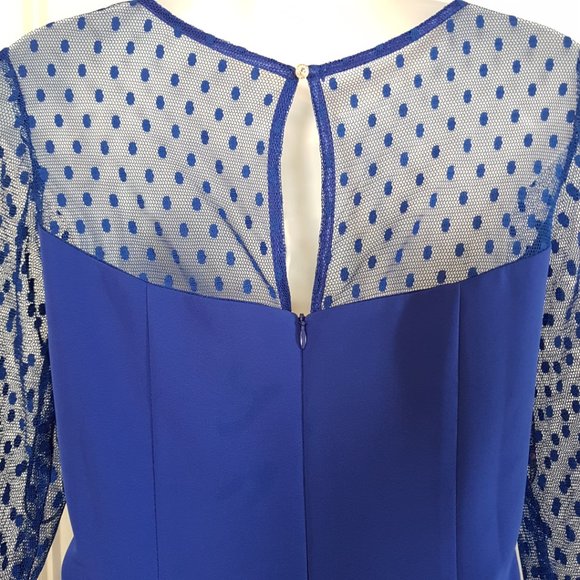 OLIMARA Blue Cocktail Dress, Made in Spain, sz. 8 - Picture 6 of 14